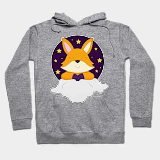 Fox Night Clouds Stars Hoodie